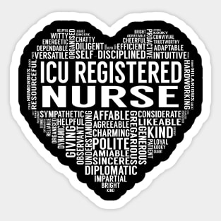 Icu Registered Nurse Heart Sticker